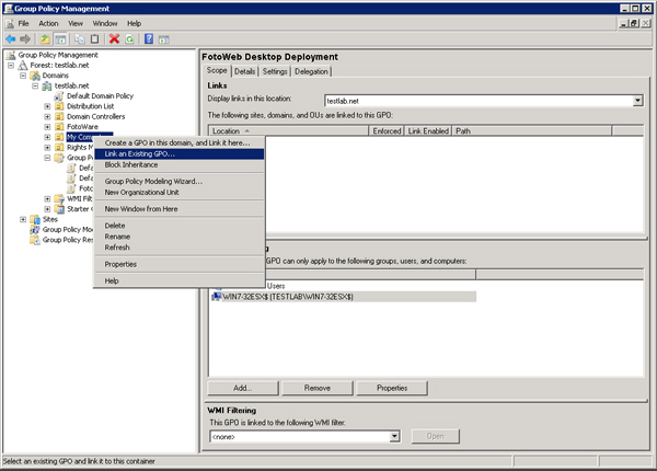 Deployment with AD Group Policy