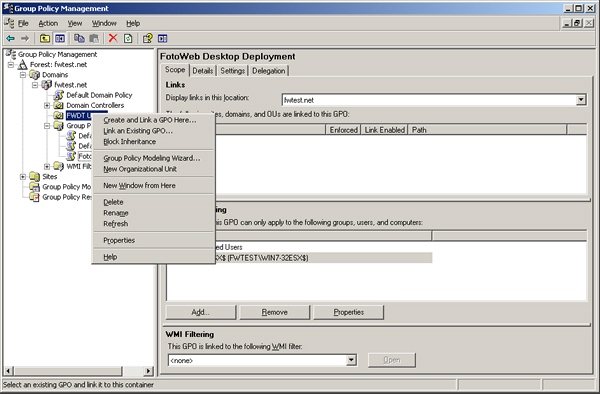 Deployment with AD Group Policy